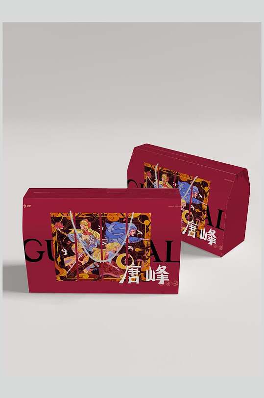 国潮中国风中秋节月饼礼盒包装整套VI样机效果图