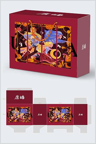高端红色中国风中秋节月饼礼盒包装样机效果图