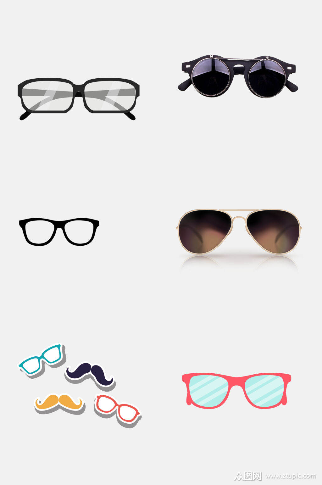 墨镜免抠元素卡通眼镜太阳眼镜模板下载-编号1989181-众图网