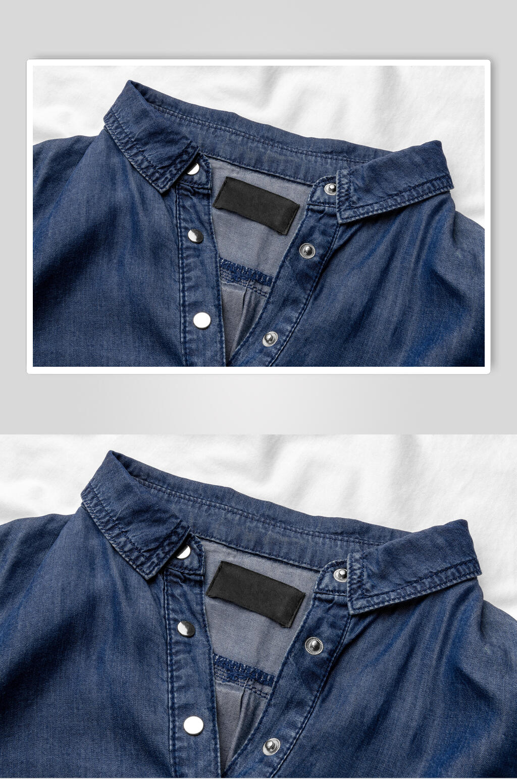 深蓝牛仔衣服饰标签样机素材