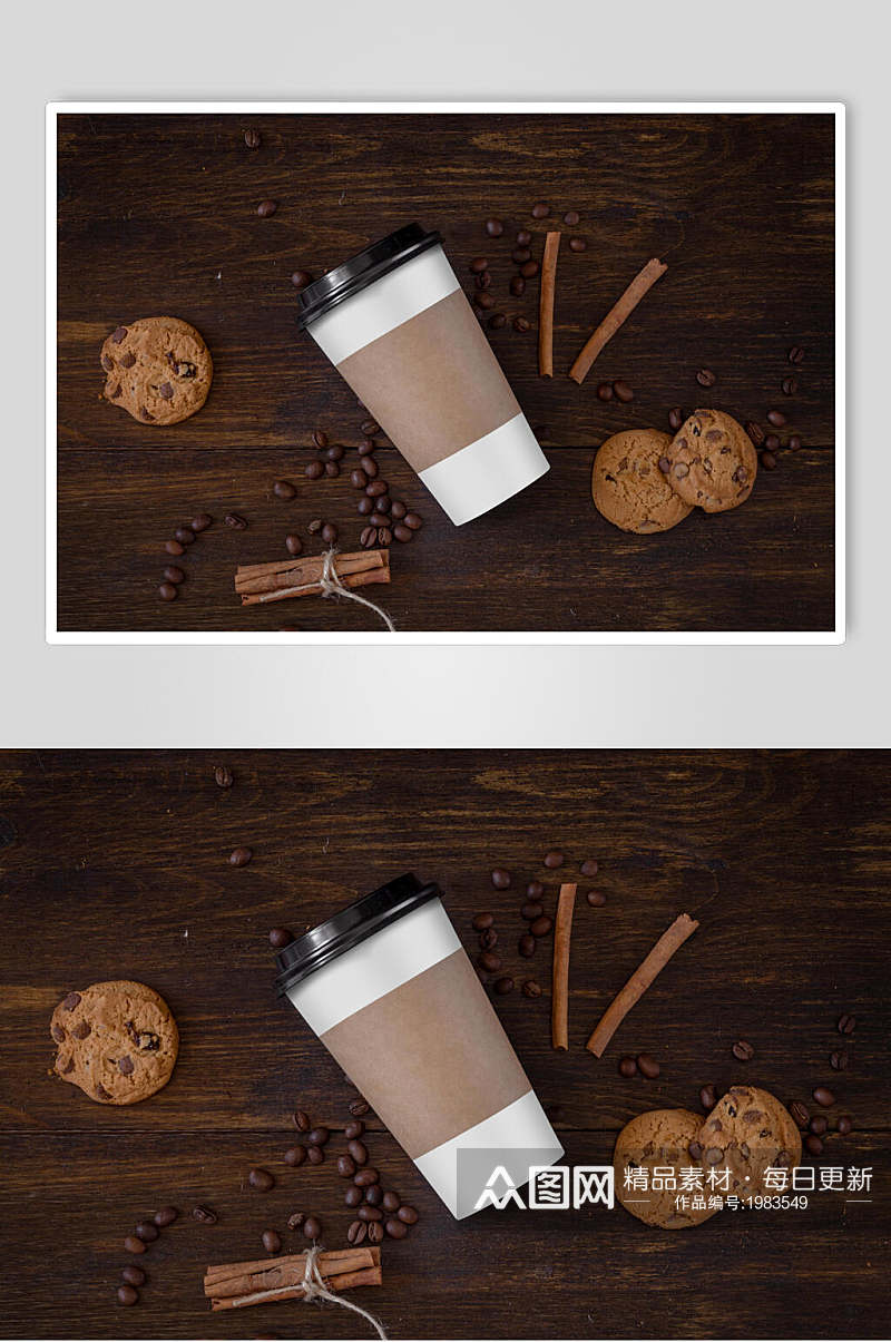 时尚咖啡饼干食品整套VI样机效果图素材