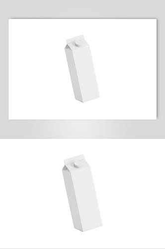 白色牛奶盒包装样机效果图