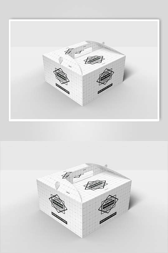 蛋糕纸盒包装零食袋样机效果图