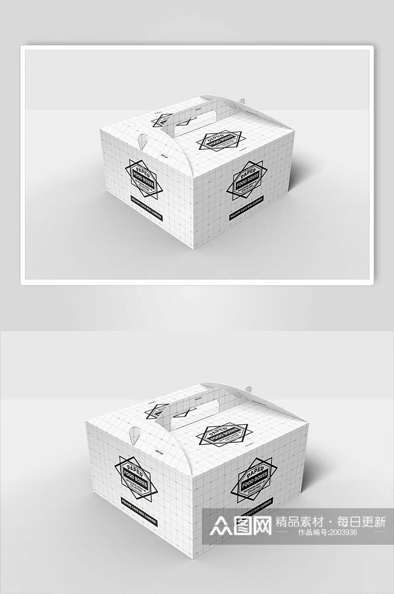 蛋糕纸盒包装零食袋样机效果图素材