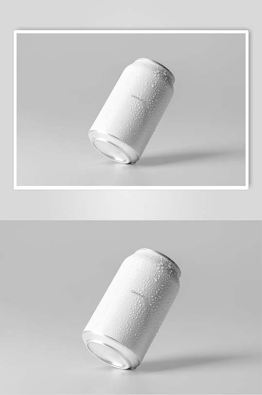 极简炫酷铝制易拉罐啤酒瓶贴图样机