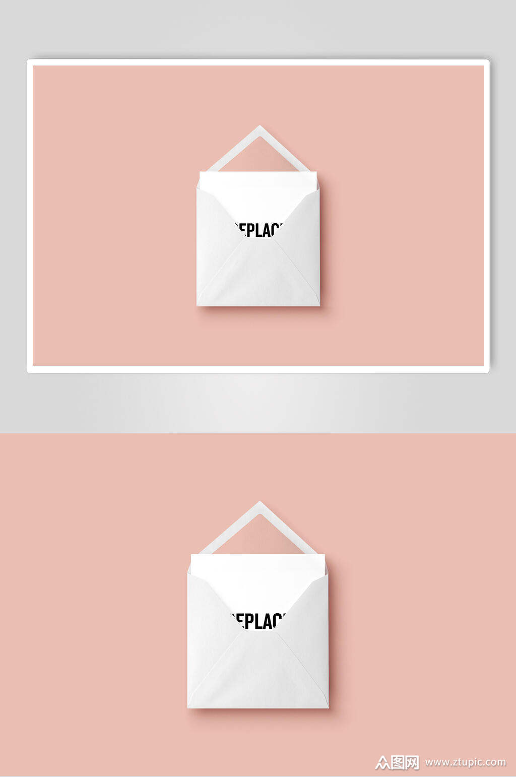 高雅白立体感信封样机素材