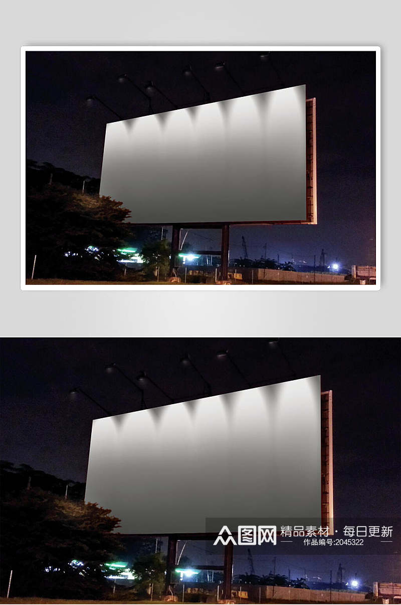 夜空户外大屏灰色海报样机效果图素材