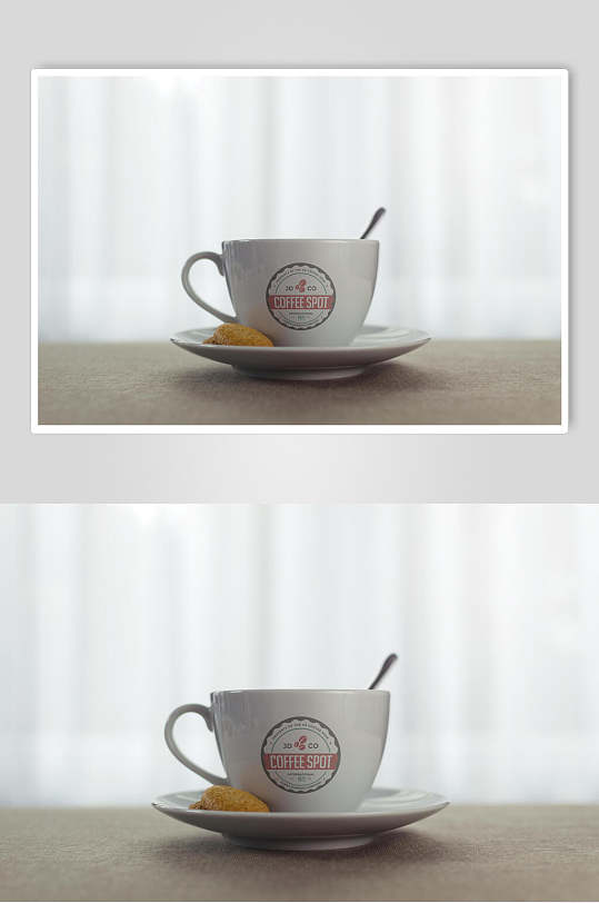 时尚咖啡下午茶LOGO展示VI样机效果图
