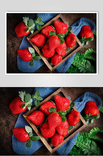 草莓俯拍摄影图片