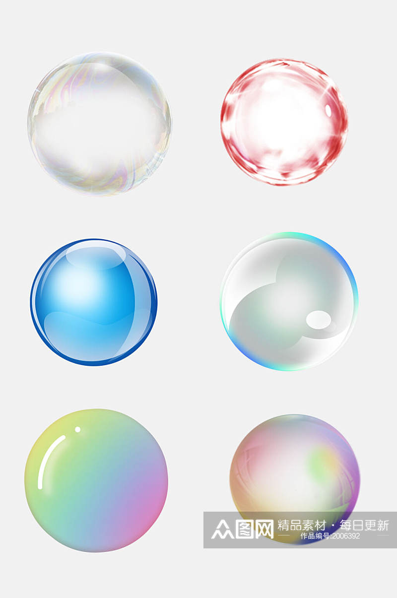 唯美透明气泡水泡设计元素素材