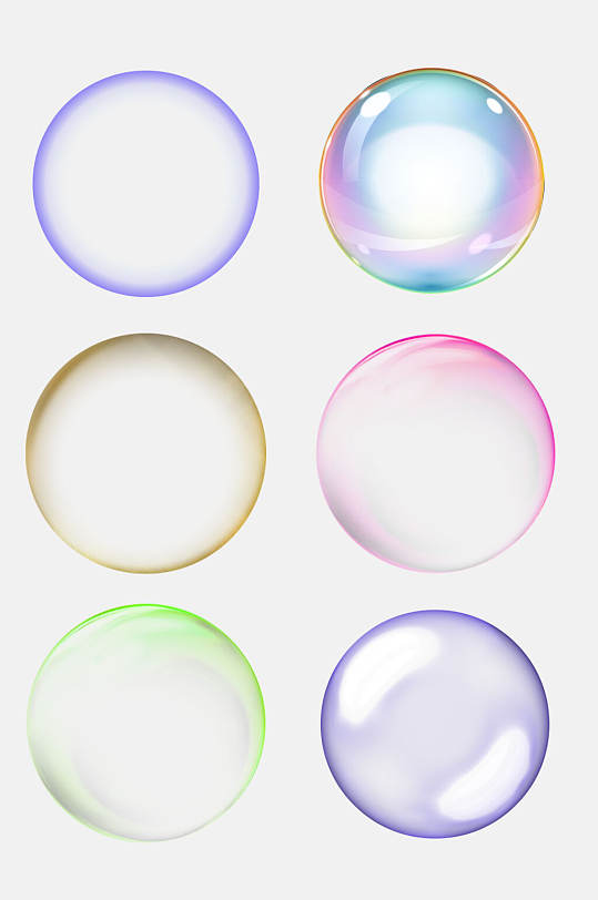 炫彩透明气泡水泡设计元素