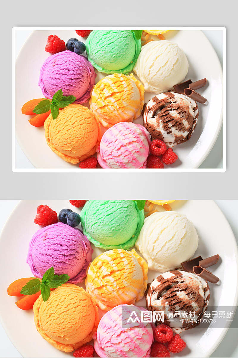 七彩创意冰淇淋图片素材