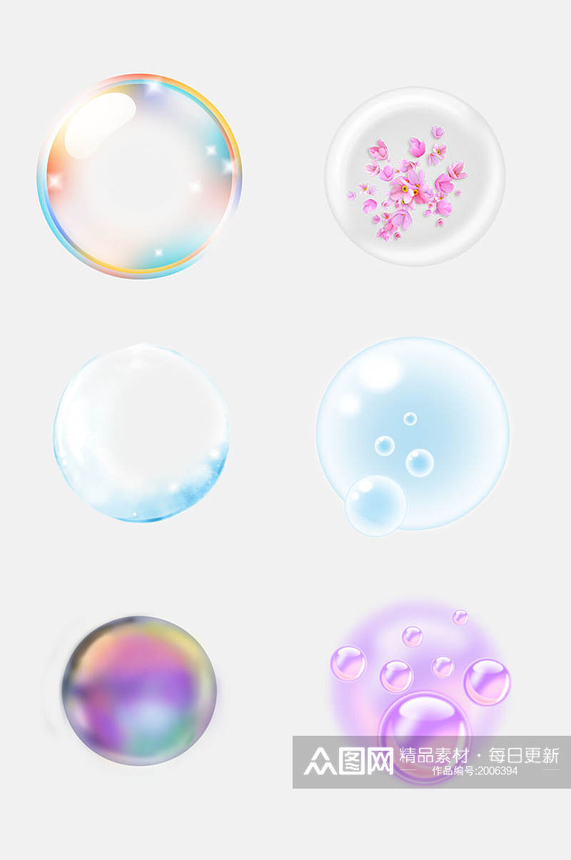 创意时尚透明气泡水泡设计元素素材