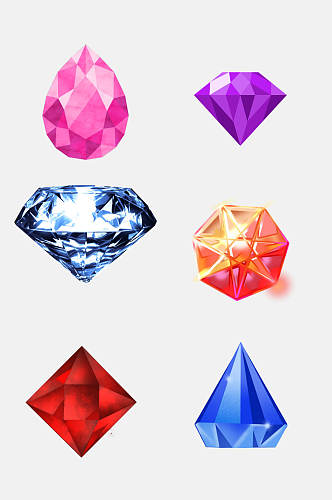 几何立体形璀璨钻石珠宝免抠元素