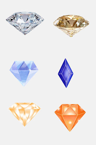 立体几何钻石珠宝免抠元素