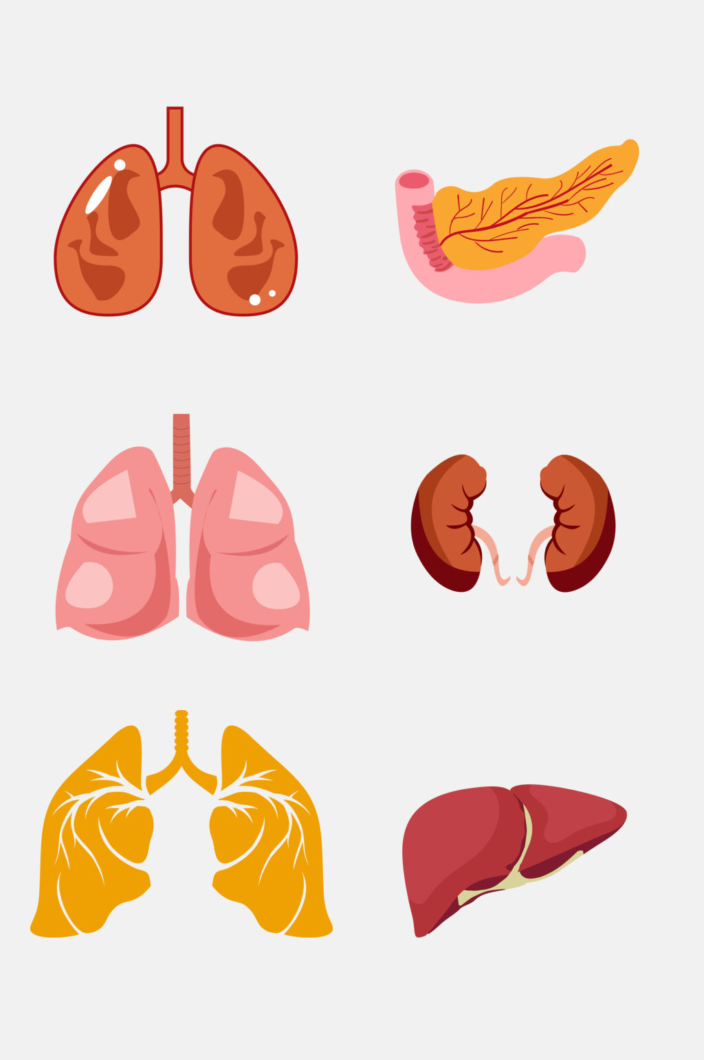 漫画人体器官肝脏心脏免抠元素素材