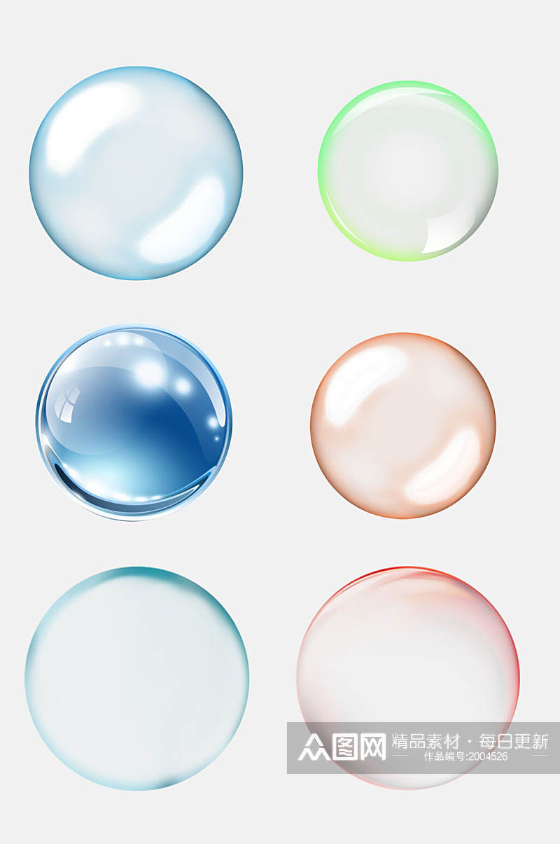 炫彩透明气泡水泡素材
