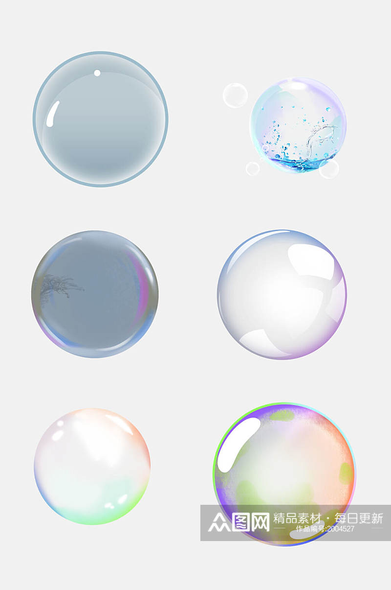 唯美透明气泡水泡素材