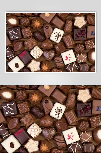 冰淇淋图片两联各类巧克力甜点摄影图