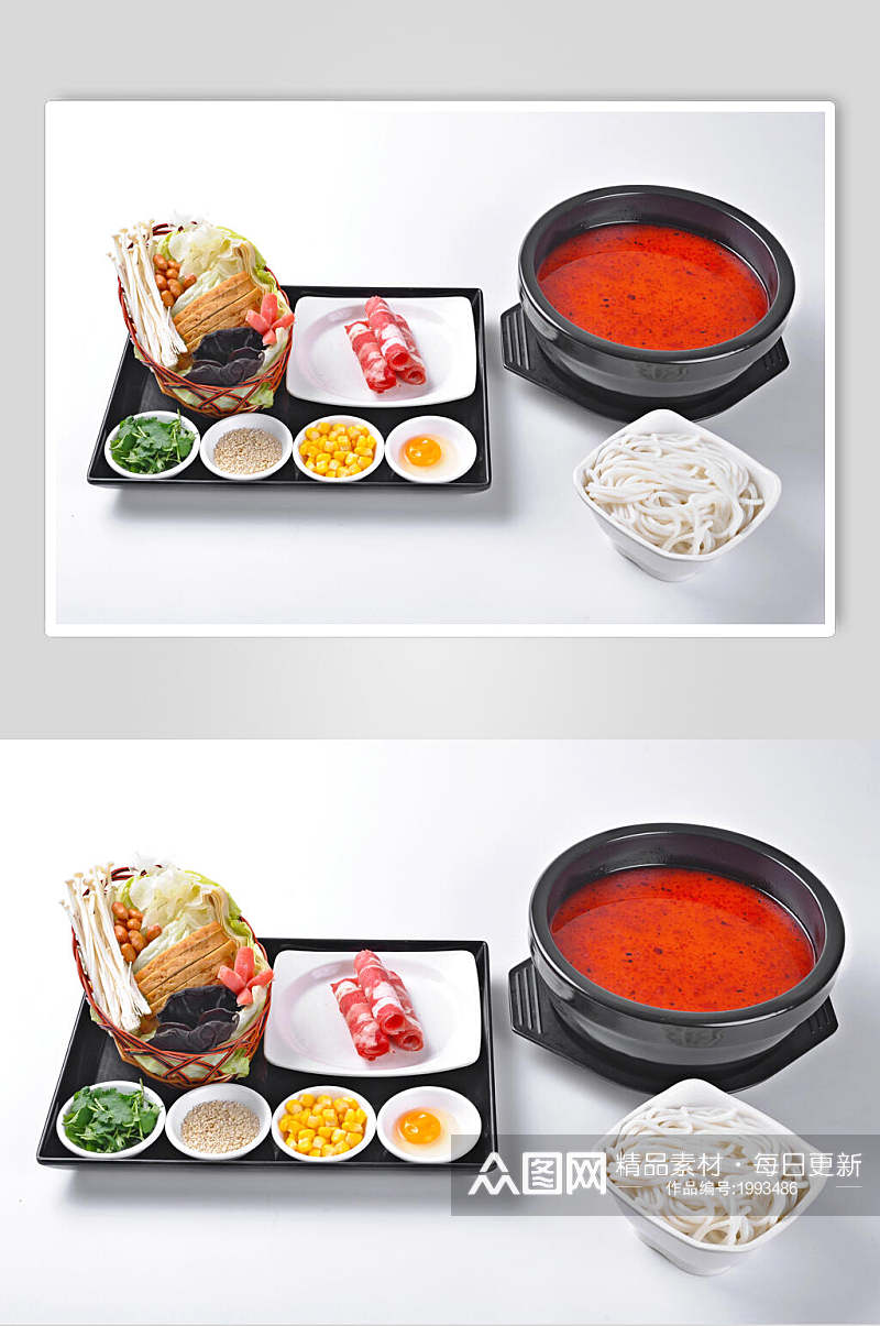 红油火锅米线拉面食品摄影图片素材