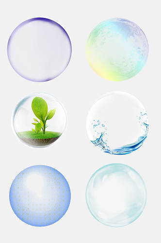 唯美大气透明气泡水泡设计元素
