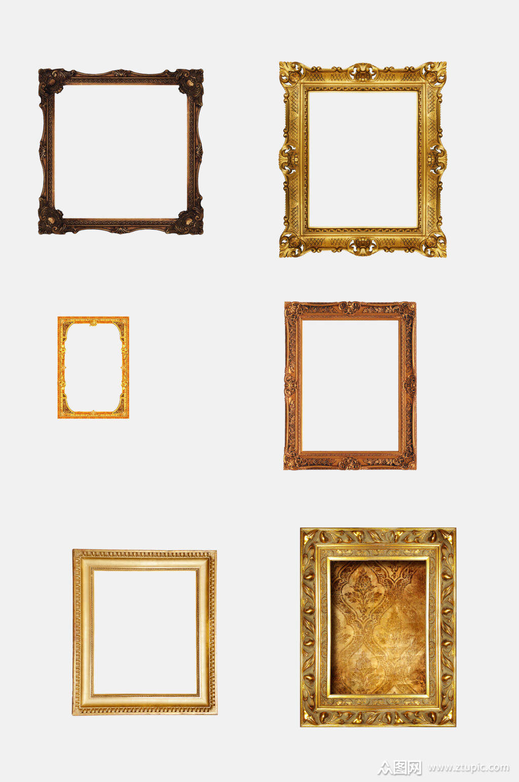 欧式雕花小相框免抠元素