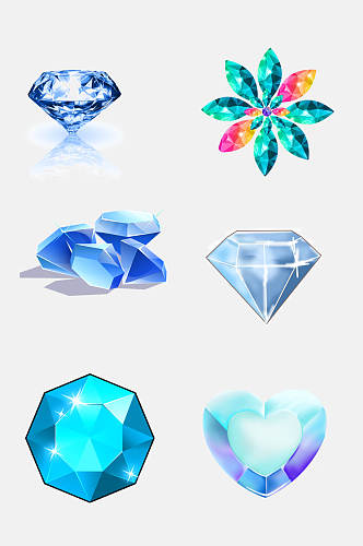 蓝色钻石珠宝免抠元素