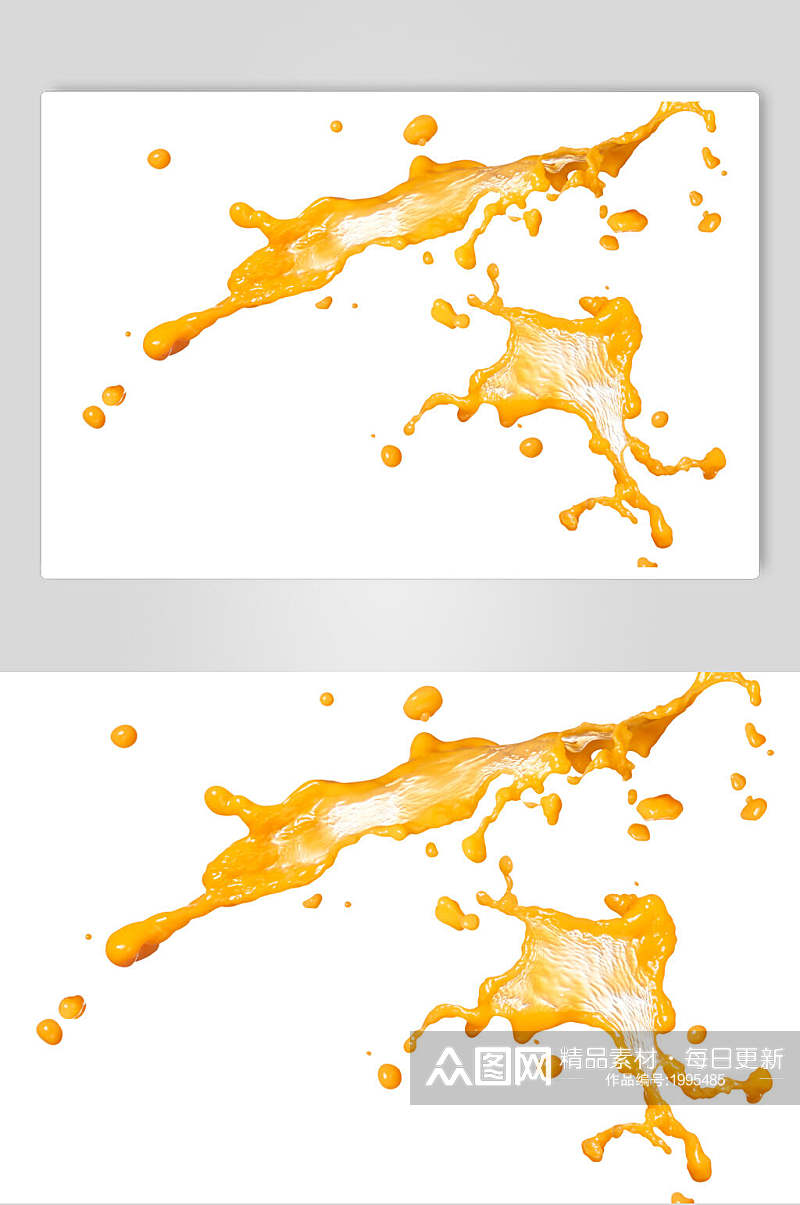 果汁橙汁飞溅白底高清图片素材