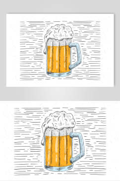手绘饮品啤酒设计素材
