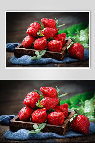 多汁美味草莓摄影图片