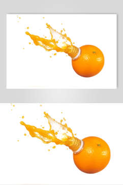 创意橙汁飞溅白底图片