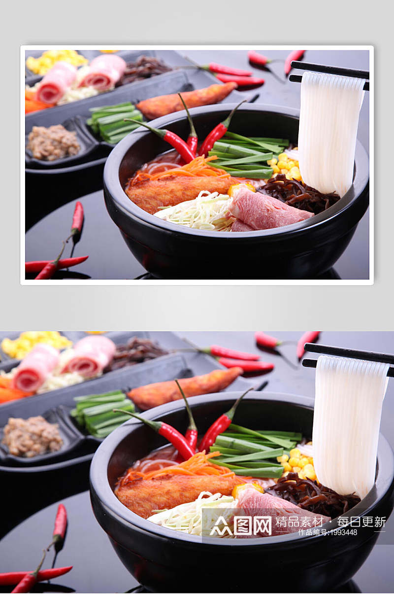 砂锅米线拉面美食摄影图片素材
