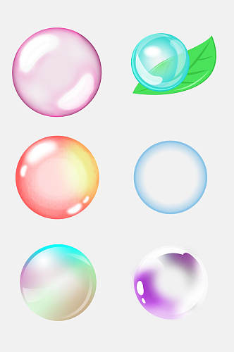 创意炫彩透明气泡水泡设计元素