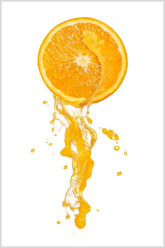 橙汁飞溅白底图片果汁橙汁新鲜果汁冷饮