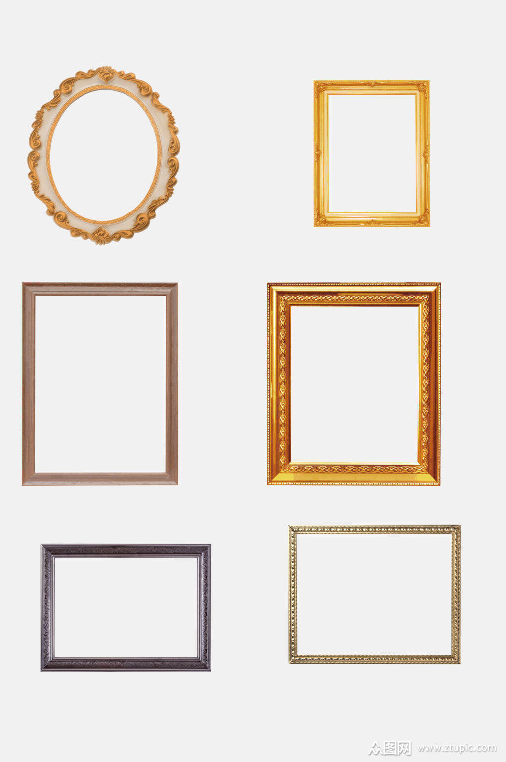 椭圆形欧式雕刻相框免抠元素模板下载-编号2046622-众图网