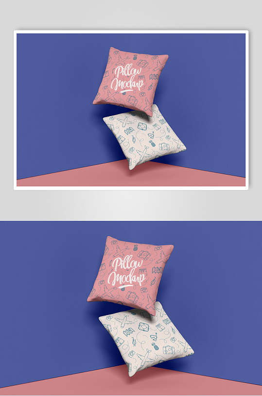 简约时尚两色抱枕样机