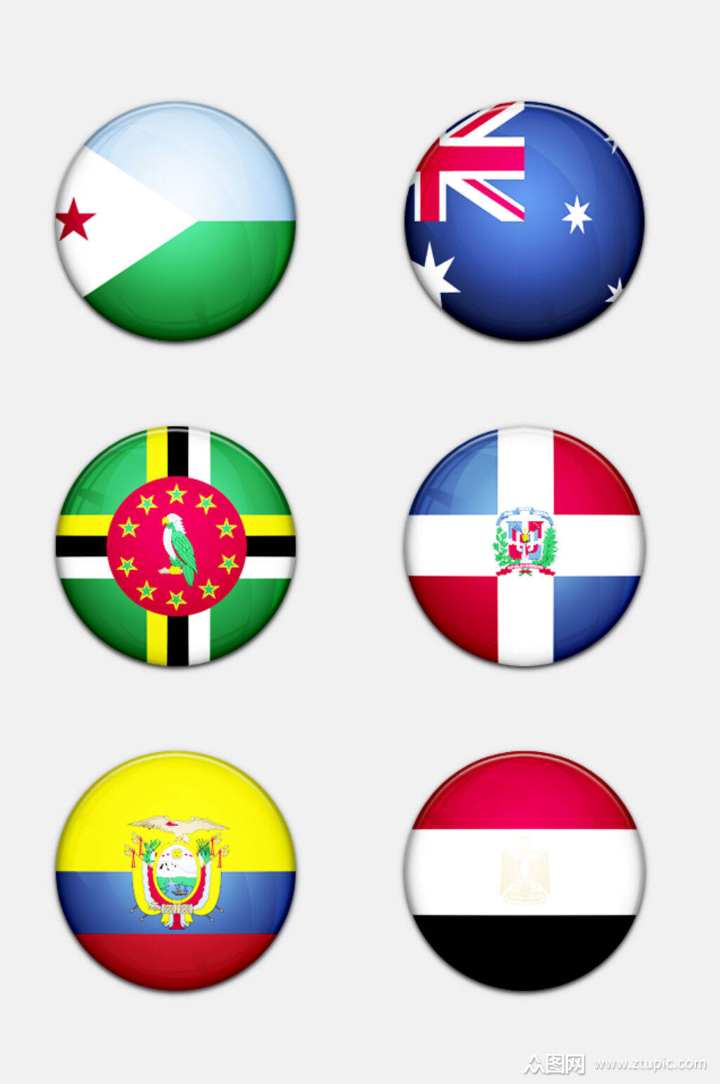 创意多米尼克国旗国家免抠元素