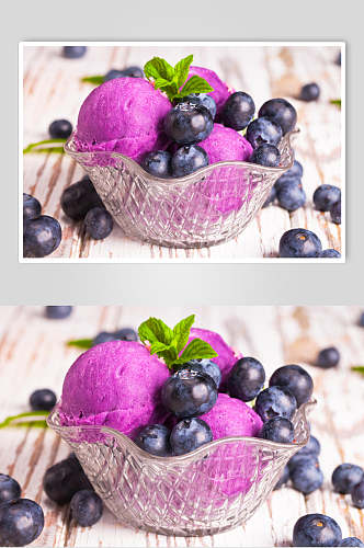 蓝莓水果冰淇淋图片