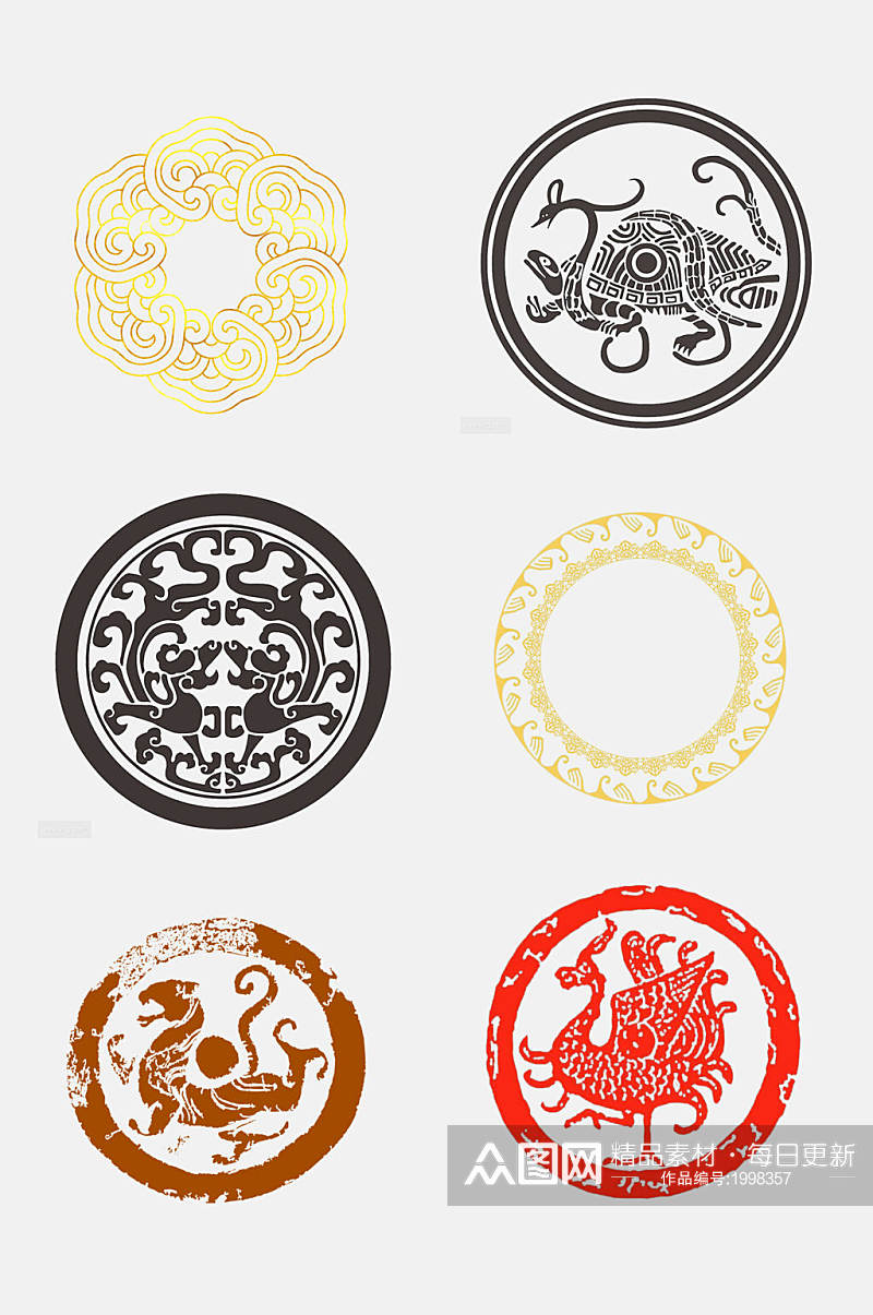 中式古典中国传统吉祥图案免抠元素素材