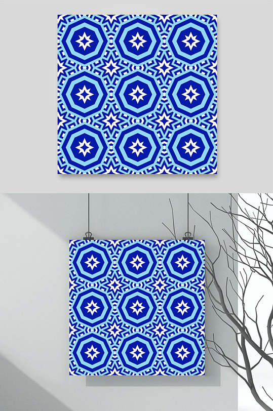 蓝白配色纹理矢量设计素材