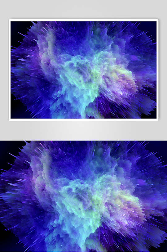 蓝色北极光粒子爆炸溅射图片