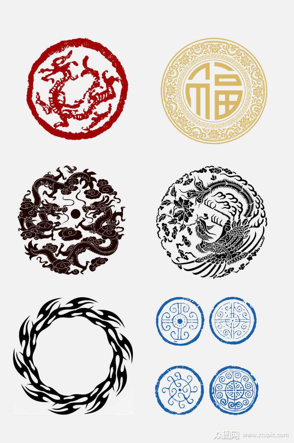中式中国传统吉祥图案免抠元素模板下载-编号1998354-众图网