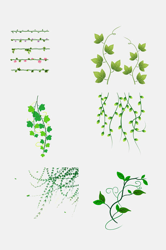 绿植藤条花藤青藤春季免抠元素