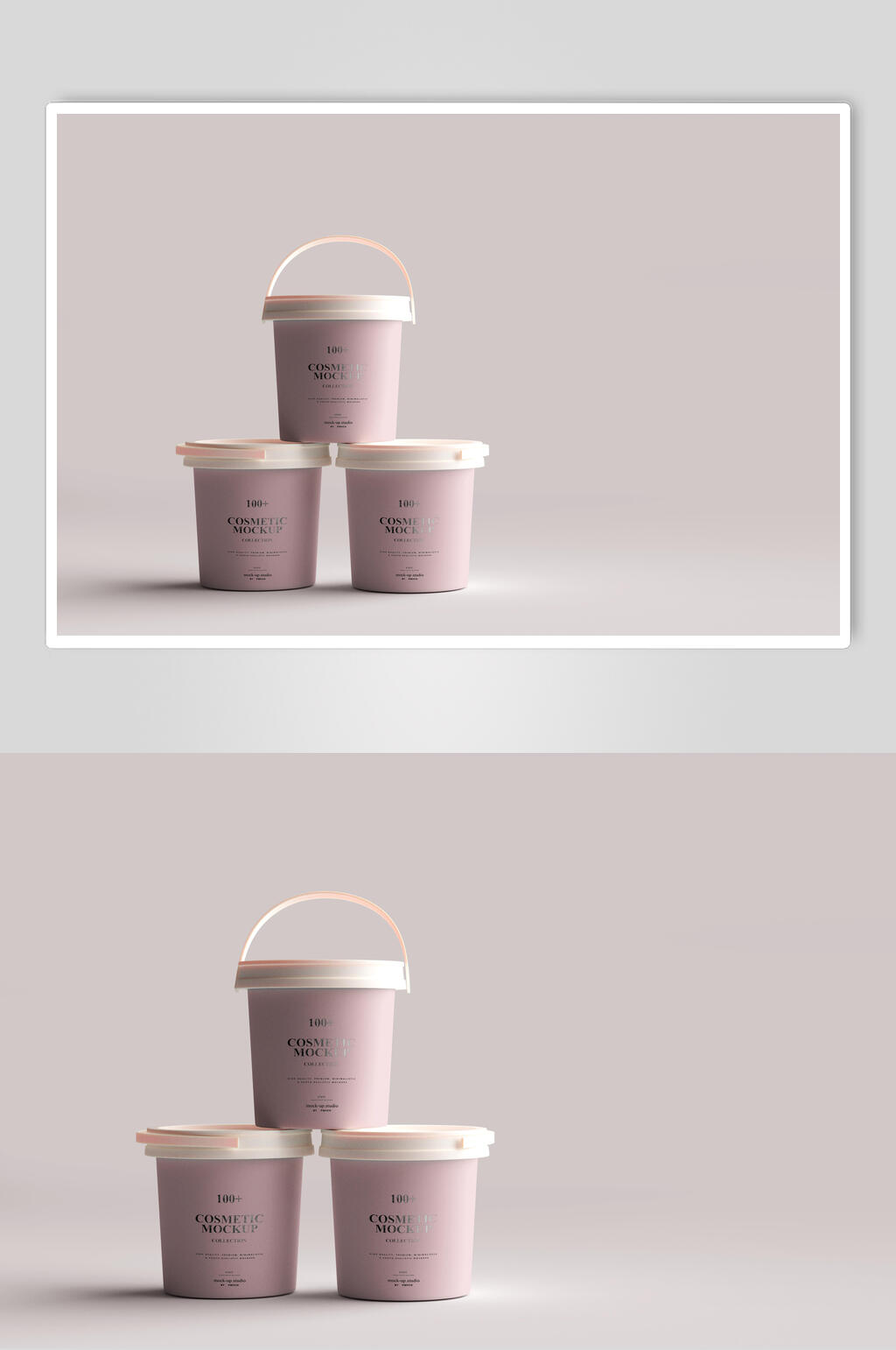 紫色油漆桶化妆品样机效果图素材