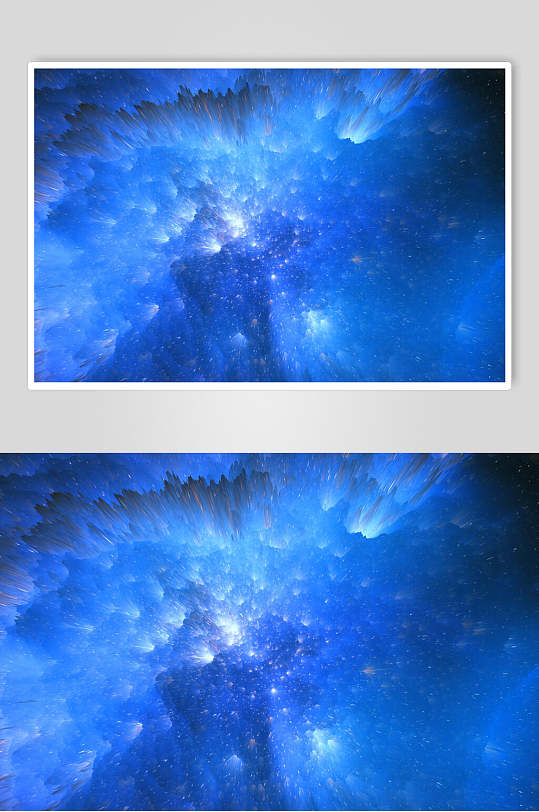 蓝色时尚唯美北极光粒子爆炸溅射图片