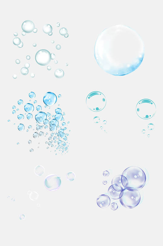 创意水分子透明泡泡气泡免抠元素