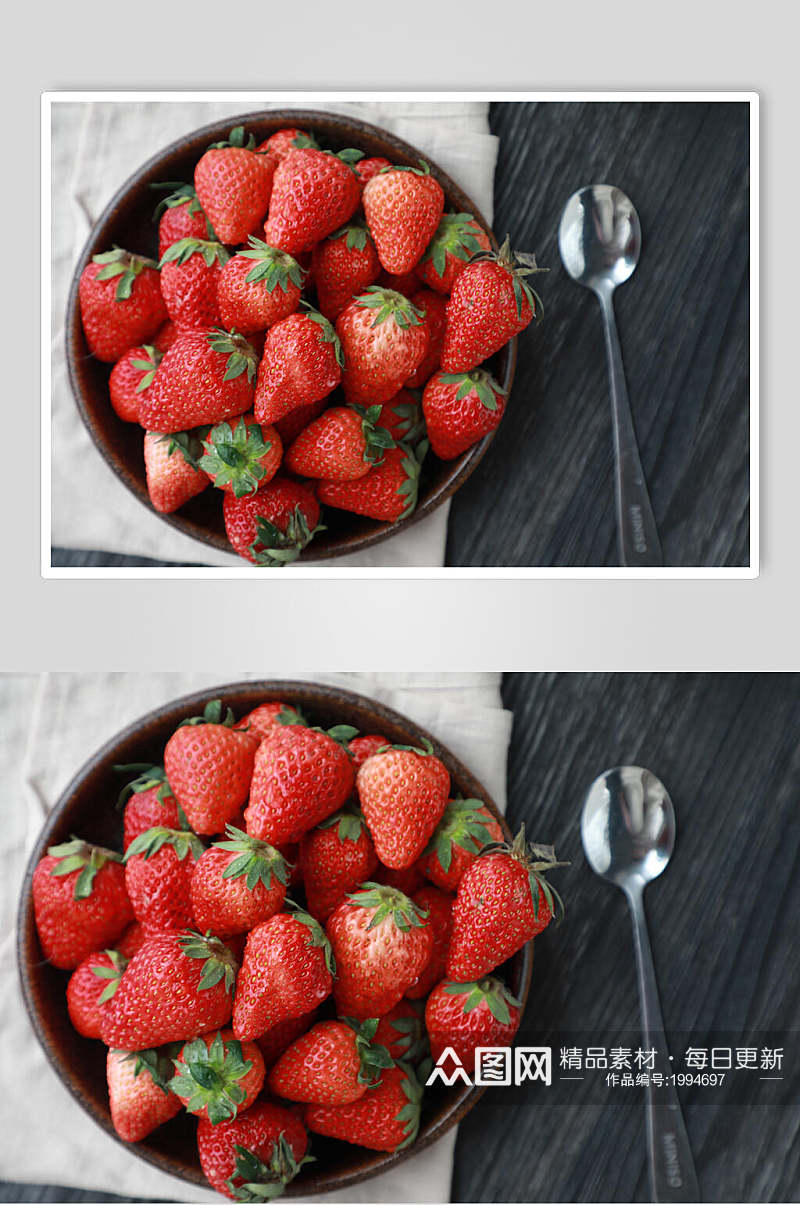新鲜美味甘甜水果草莓摄影图片素材