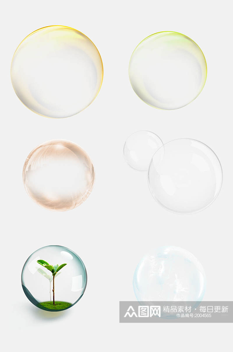 大气透明气泡水泡设计元素素材