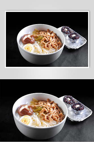 小吃香菇米线拉面摄影图片