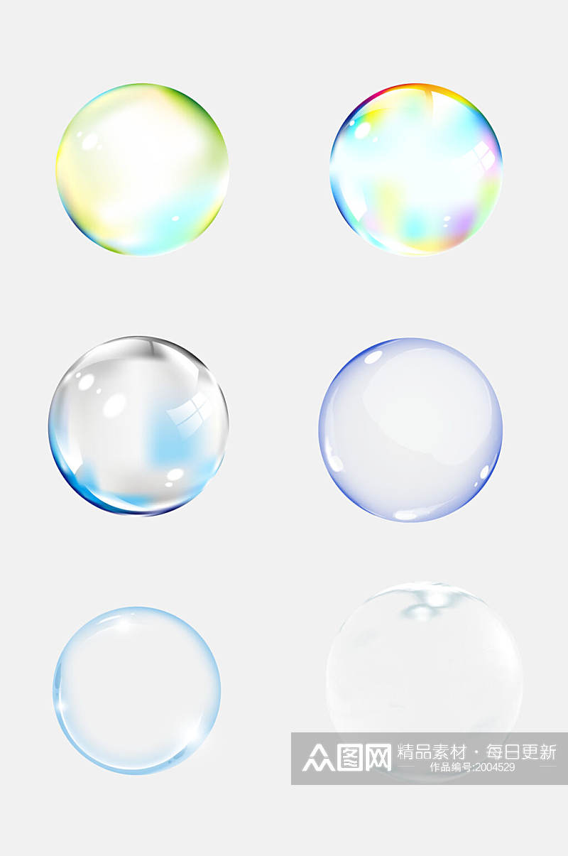清新唯美透明气泡水泡素材